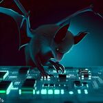 Pipistrello sul circuito stampato - Created with AI