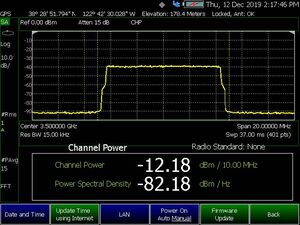 Misura di potenza nel canale di un segnale 5G in banda FR1