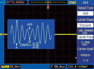 Impostazione segnale con modulazione AM