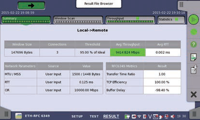 Test Throughput TCP