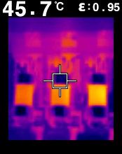 Punti caldi rilavati dalla termocamera