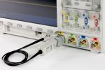 Sonda attiva Tektronix collegata a oscilloscopio Agilent