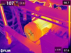 Ispezione termografica su motore elettrico