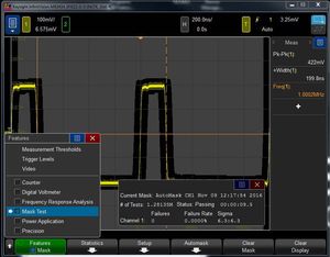 Test con maschera su oscilloscopio modulare PXIe Kesyight M9243A
