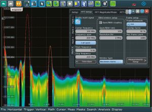 Oscilloscopio RTE in modalità analizzatore di spettro