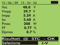 Misure su pannello fotovoltaico con I-V 400